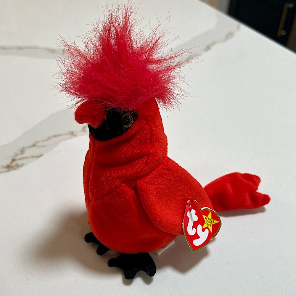 Vintage Rare Mac The Cardinal Beanie Baby - Tag Errors